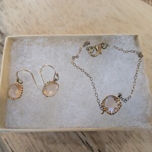 Elegant Gold and Pink Jewelry Set